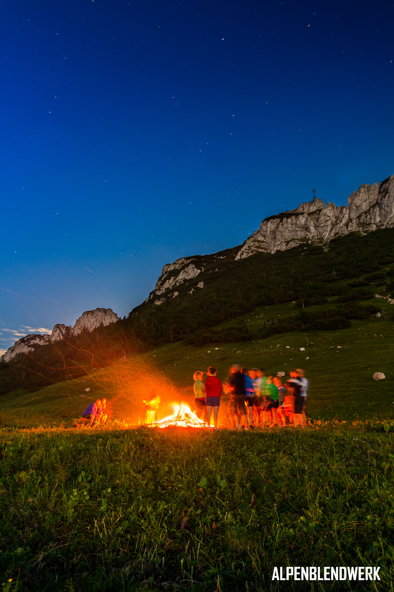 Sonnwendfeuer Kampenwand Aschau Chiemgau Landschaftsfotografie Deutschland